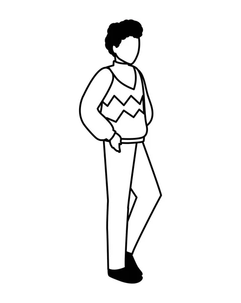 Homme debout sur fond blanc — Image vectorielle