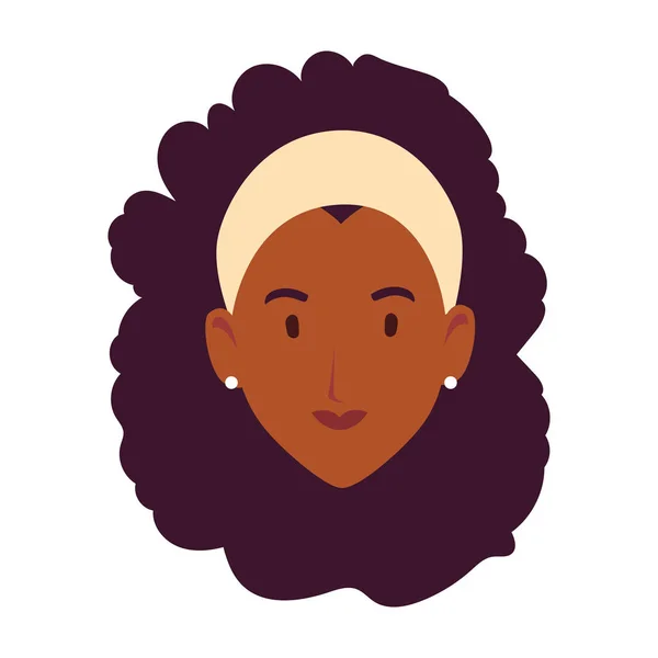 Cabeza de mujer sonriendo sobre fondo blanco — Vector de stock