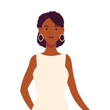 Beyaz arka planda genç bir kadın