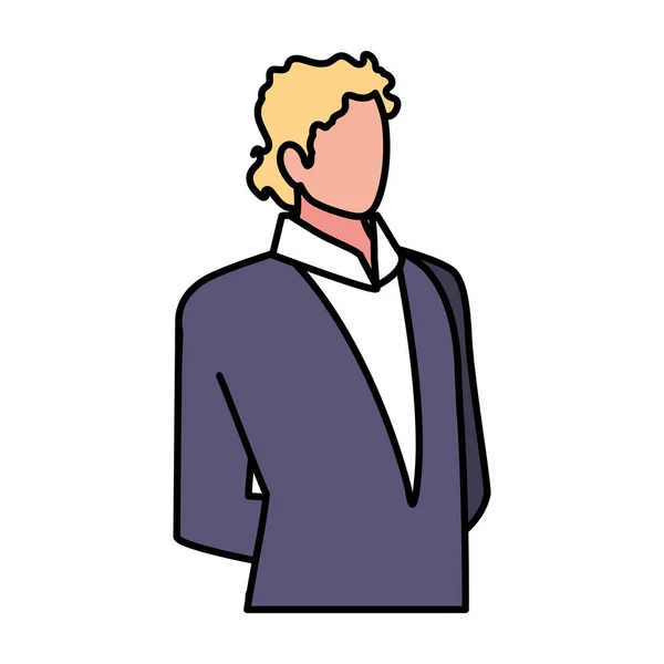 Homme d'affaires sans visage sur fond blanc — Image vectorielle