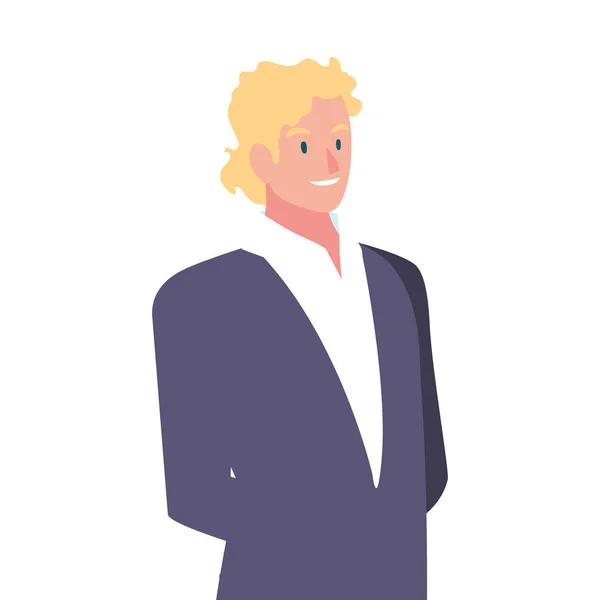 Homme d'affaires souriant sur fond blanc — Image vectorielle