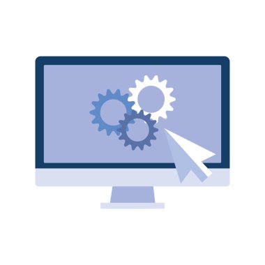 beyaz arka planda masaüstü bilgisayar ekranı