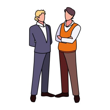 Çeşitli bakış açıları ve pozları olan işadamları