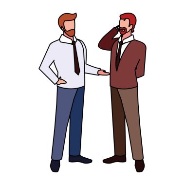 Çeşitli bakış açıları ve pozları olan işadamları