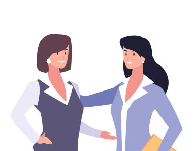 Çeşitli bakış açıları, pozları ve hareketleri olan hoş iş kadınları.