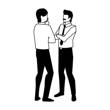 Beyaz arka planda duran iş adamları