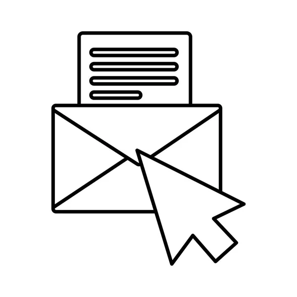 Enveloppe fermée avec feuille de papier sur fond blanc — Image vectorielle