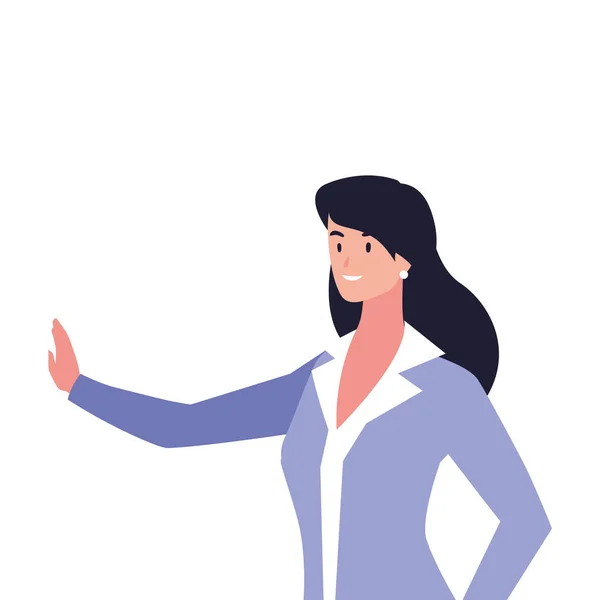 Femme d'affaires souriant sur fond blanc — Image vectorielle