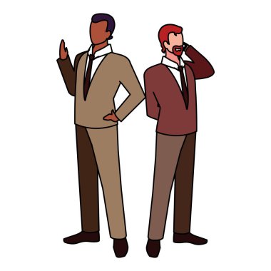 Çeşitli bakış açıları ve pozları olan işadamları