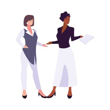 Çeşitli bakış açıları, pozları ve hareketleri olan hoş iş kadınları.