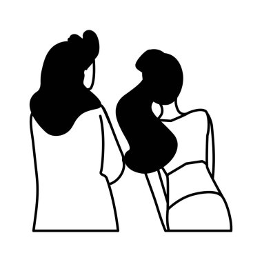 Beyaz arkaplanda arka planda kalan kadınlar