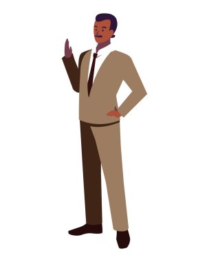 Beyaz arka plan üzerinde duran işadamı