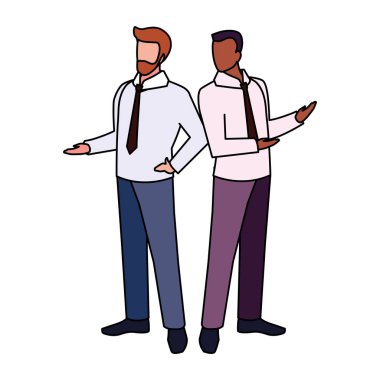 Çeşitli bakış açıları ve pozları olan işadamları