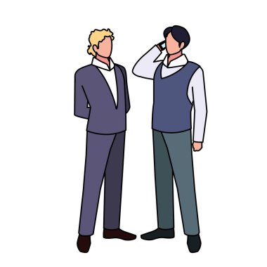 Çeşitli bakış açıları ve pozları olan işadamları