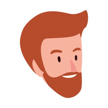 Beyaz arka planda gülümseyen adam başı