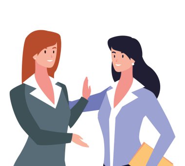 Çeşitli bakış açıları, pozları ve hareketleri olan hoş iş kadınları.