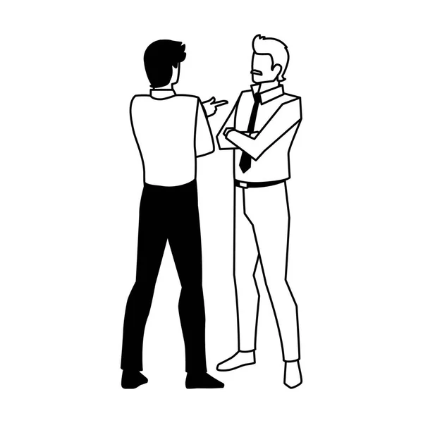 Hommes d'affaires avec debout sur fond blanc — Image vectorielle