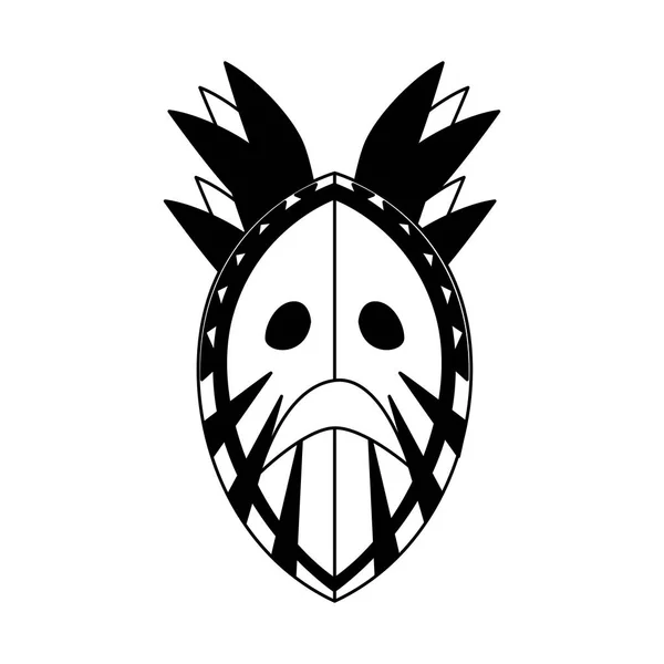 Племенная маска на белом фоне — стоковый вектор