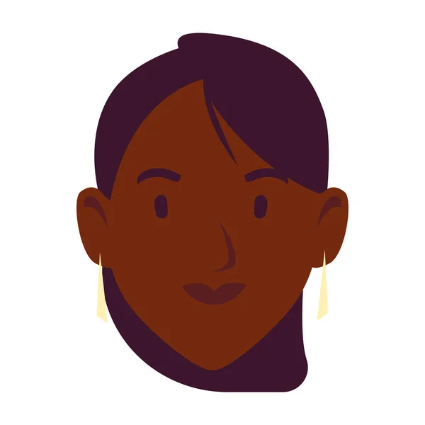 Cabeza de mujer sonriendo sobre fondo blanco — Vector de stock