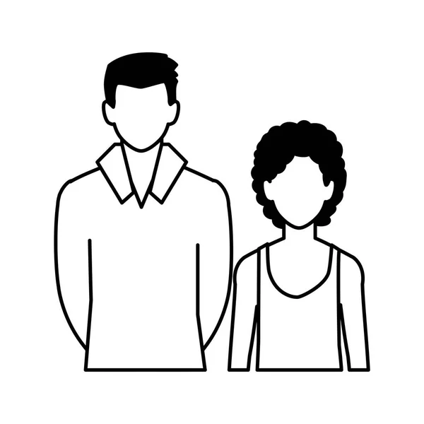 Hombres sin rostro con diferentes poses sobre fondo blanco — Vector de stock