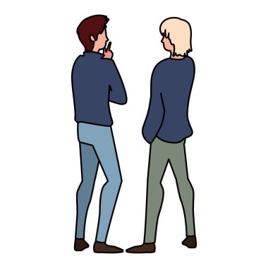 Beyaz arkaplanda arka plandaki adamlar