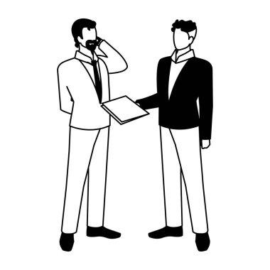 Çeşitli bakış açıları, pozları olan işadamları