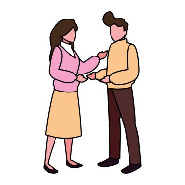 beyaz arka plan üzerinde duran insanlar çift