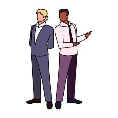 Çeşitli bakış açıları ve pozları olan işadamları