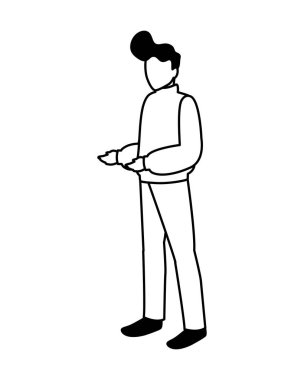 Beyaz arka plan üzerinde duran adam