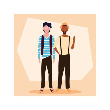 Farklı pozlarda duran adamlar.