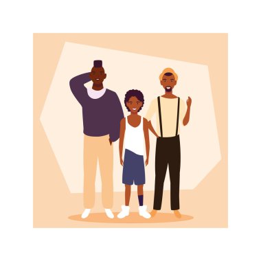 Farklı pozlarda duran adamlar.