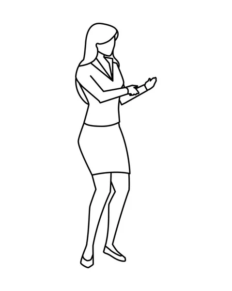 Geschäftsfrau steht auf weißem Hintergrund — Stockvektor