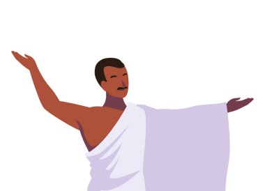 Beyaz arka planda hacı.