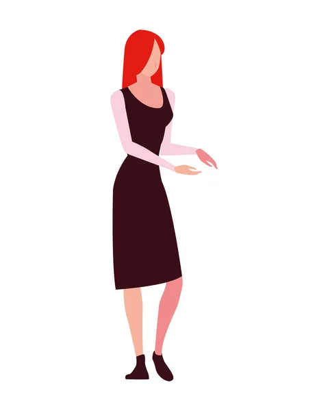 stock vector young woman standing on white background