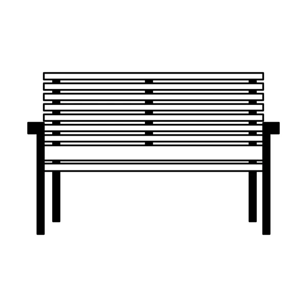 Silueta parku židle na bílém pozadí — Stockový vektor