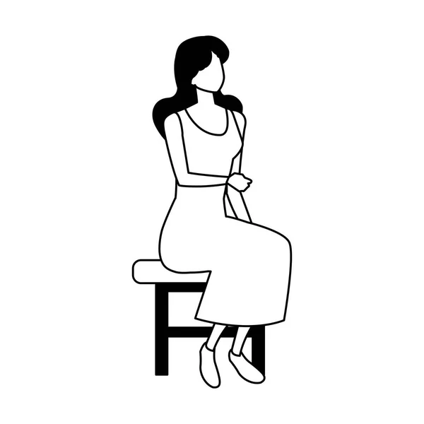 The girl sits on a chair and is engaged in physical therapy. Vector format,  imitation of freehand drawing. Set of isolated black and white gymnast vec  Stock Vector Image & Art 