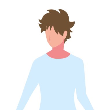 Beyaz arka plandaki genç adam.