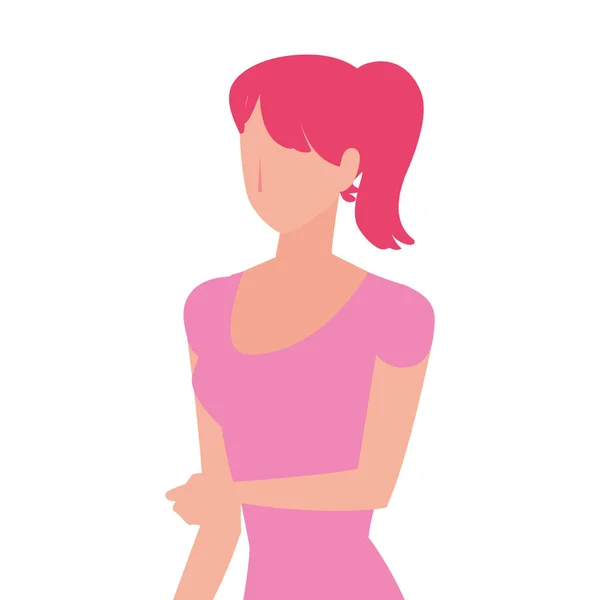 Mujer joven sobre fondo blanco — Vector de stock