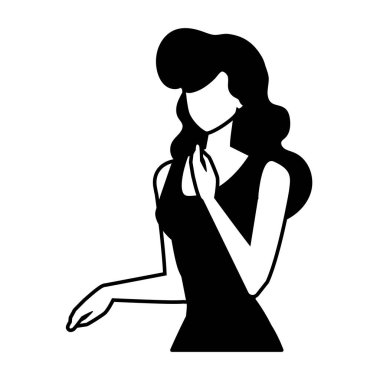 Beyaz arka planda genç bir kadın