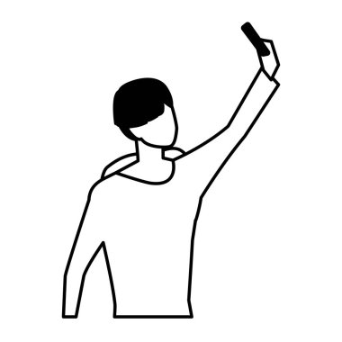 Beyaz arka plandaki genç adam.