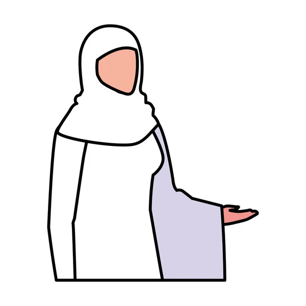 Kobieta pielgrzym hajj na białym tle — Wektor stockowy