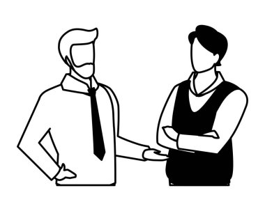 Çeşitli görüşleri olan sevimli iş adamları, pozlar