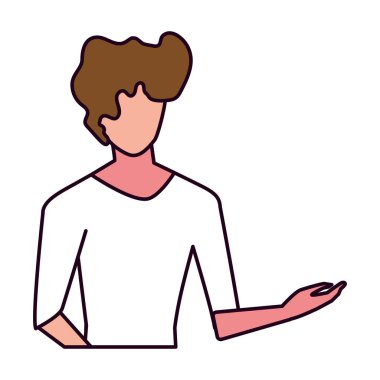 Beyaz arka plandaki genç adam.