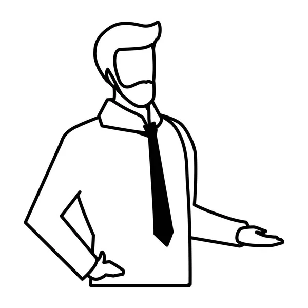Uomo d'affari senza volto su sfondo bianco — Vettoriale Stock