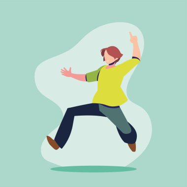 Dans, parti, dans kulübü pozu veren genç adam.