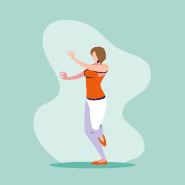 Dans, parti, dans kulübü pozu veren güzel bir kadın.