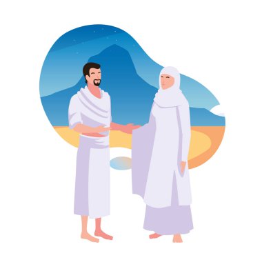 Dhul Hijjah gününde bir çift hacı.