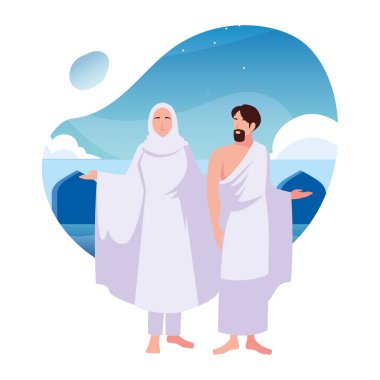 Dhul Hijjah gününde bir çift hacı.