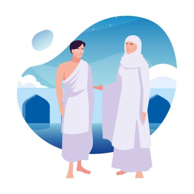 Dhul Hijjah gününde bir çift hacı.