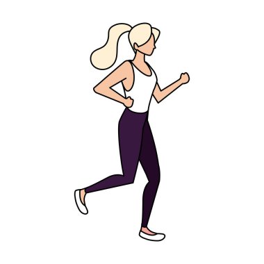 Beyaz arka planda dans eden güzel bir kadın.